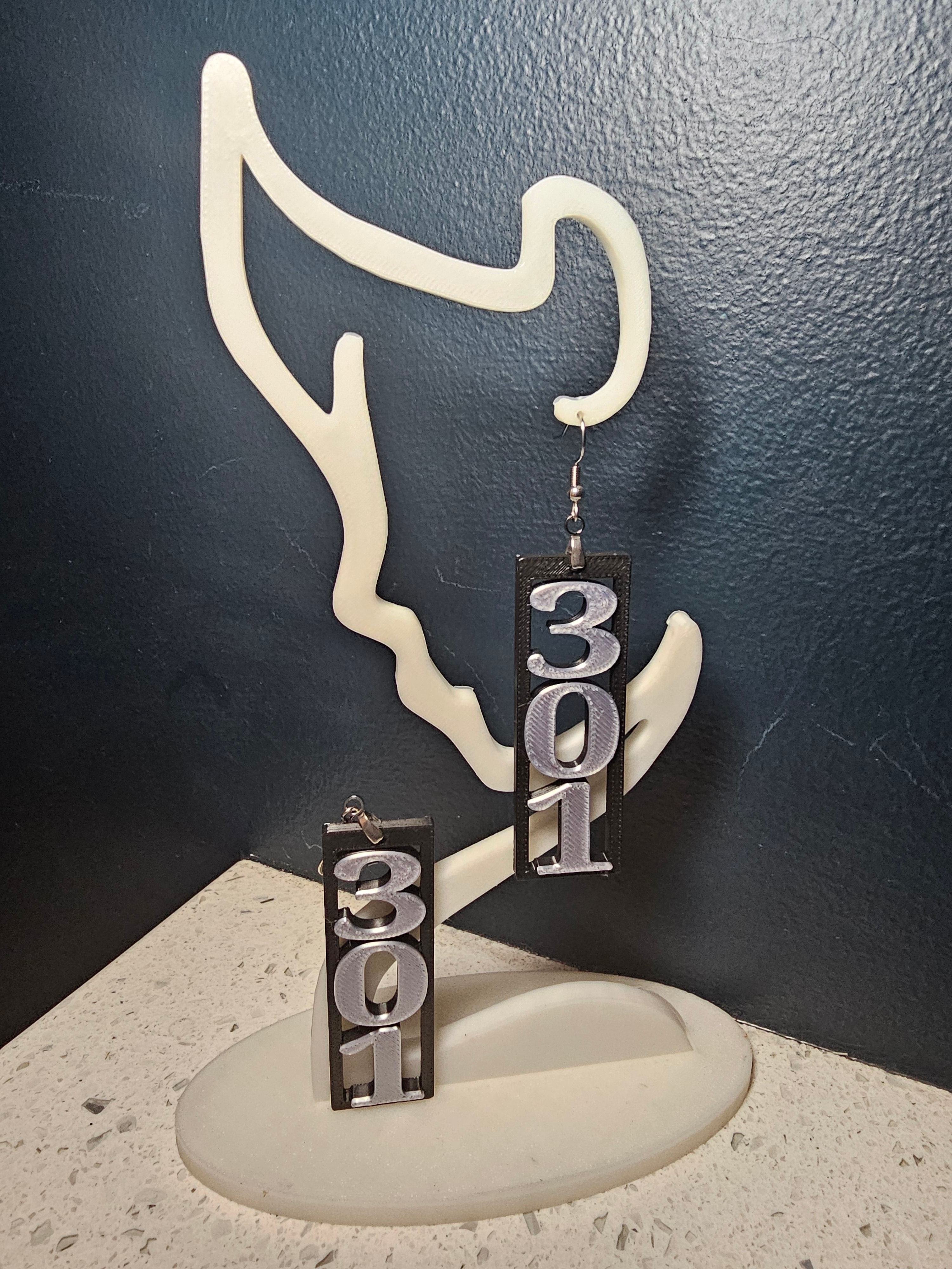 Hollow Area Code Earrings