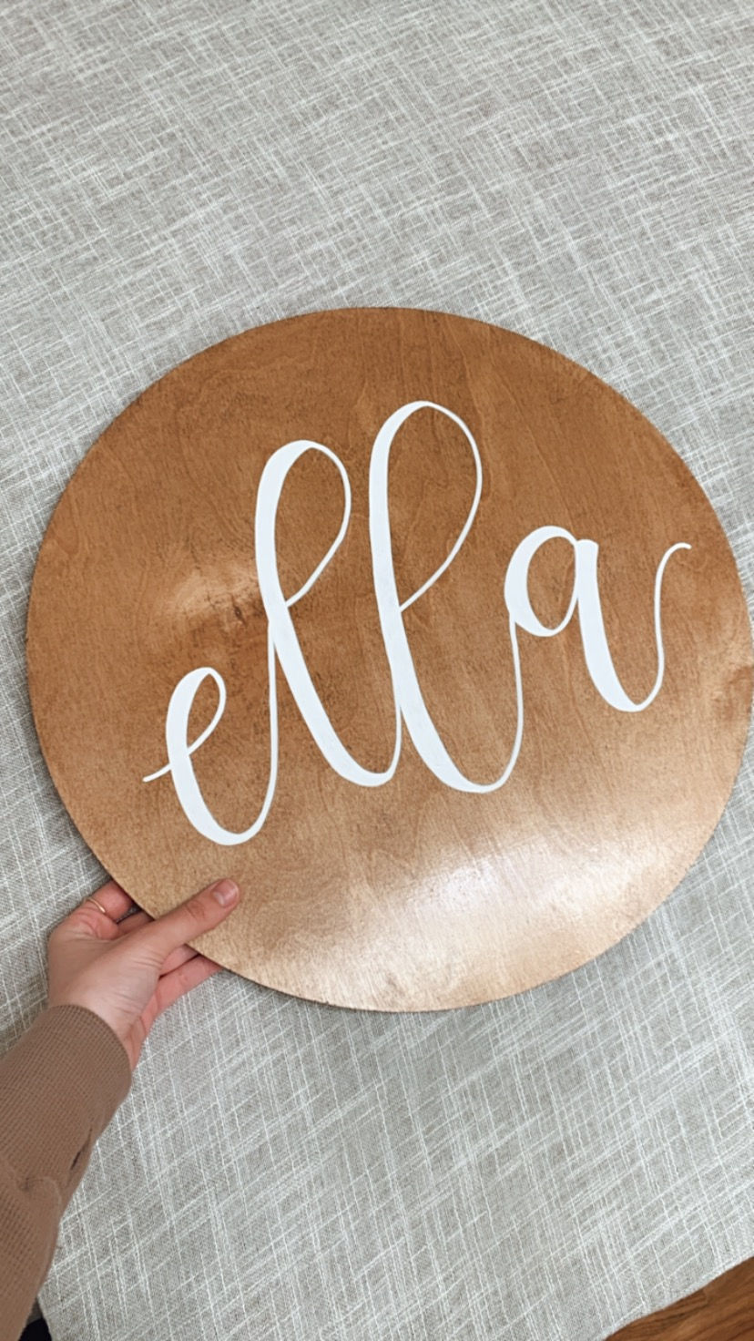 Thumbnail: 18” Round Wooden Nursery Sign