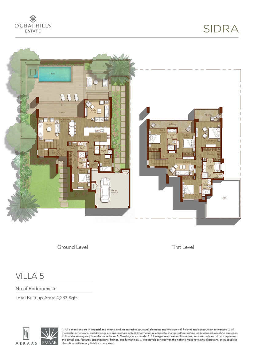 Villa 4: No. of Bedrooms 5