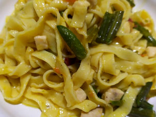 FRESH TAGLIATELLE WITH SWORDFISH AND BEANS RECIPE