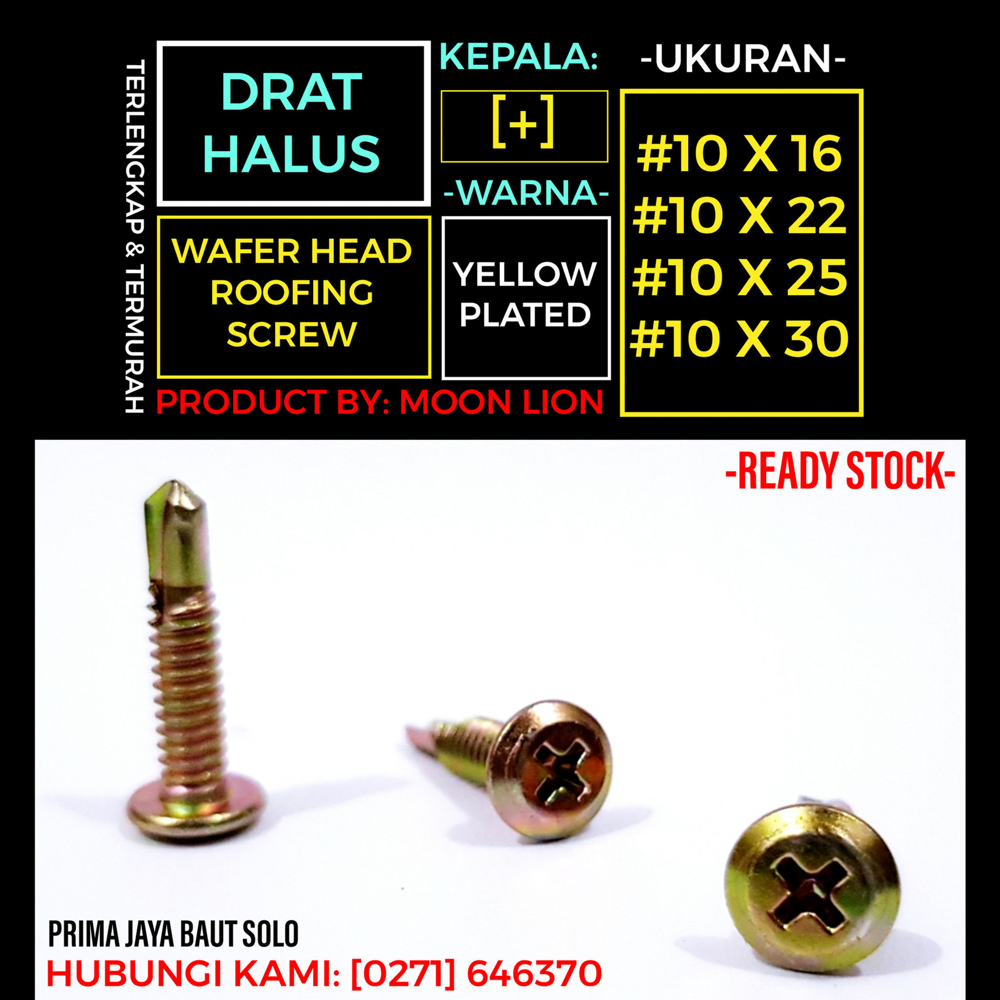 ROOFING SCREW (WAFER HEAD SDS) [MOON LION]