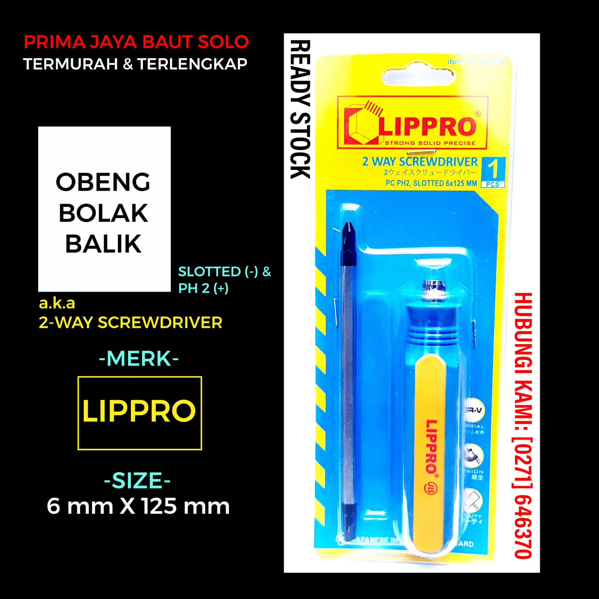 OBENG BOLAK - BALIK 5" [LIPPRO]