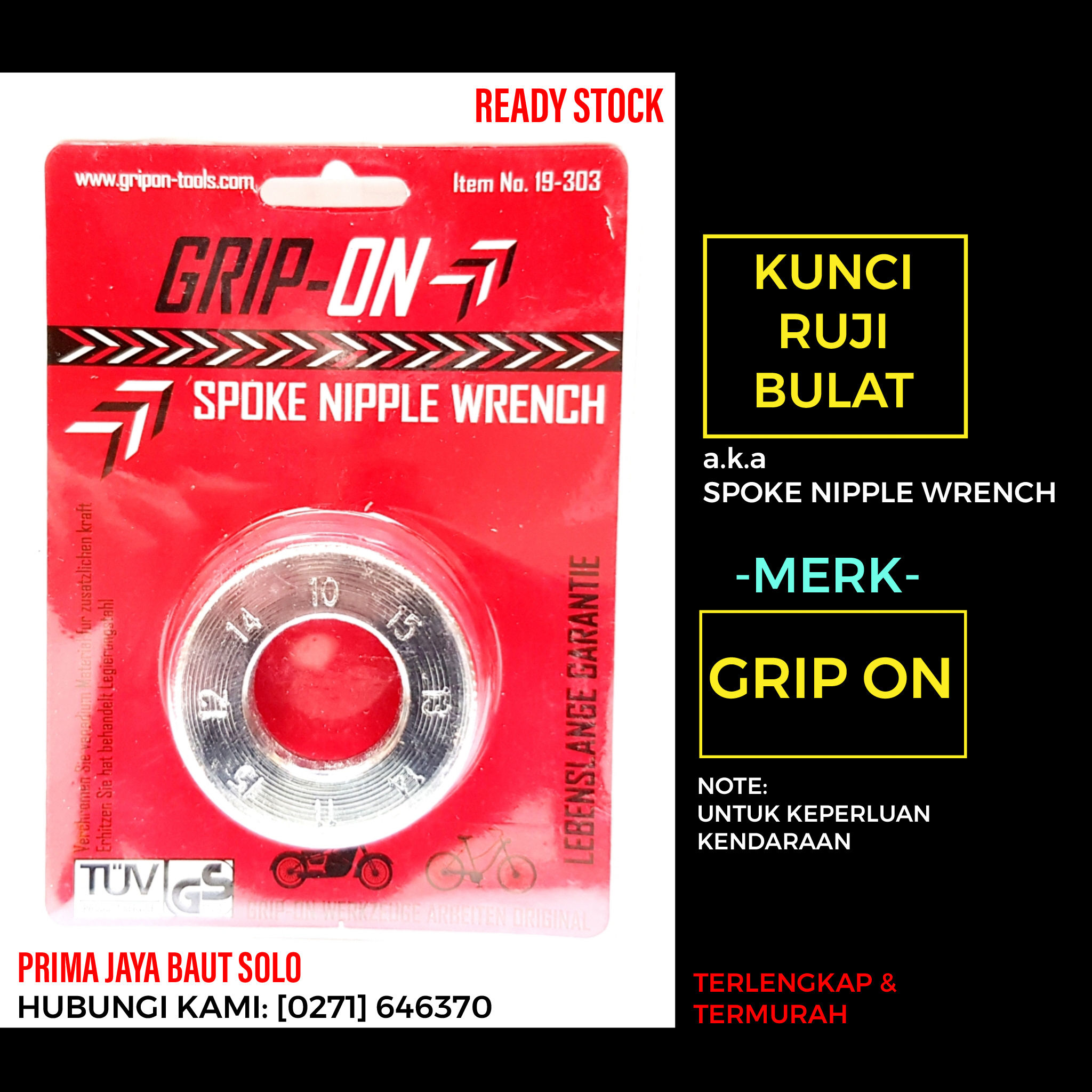 KUNCI RUJI BULAT - GRIP ON