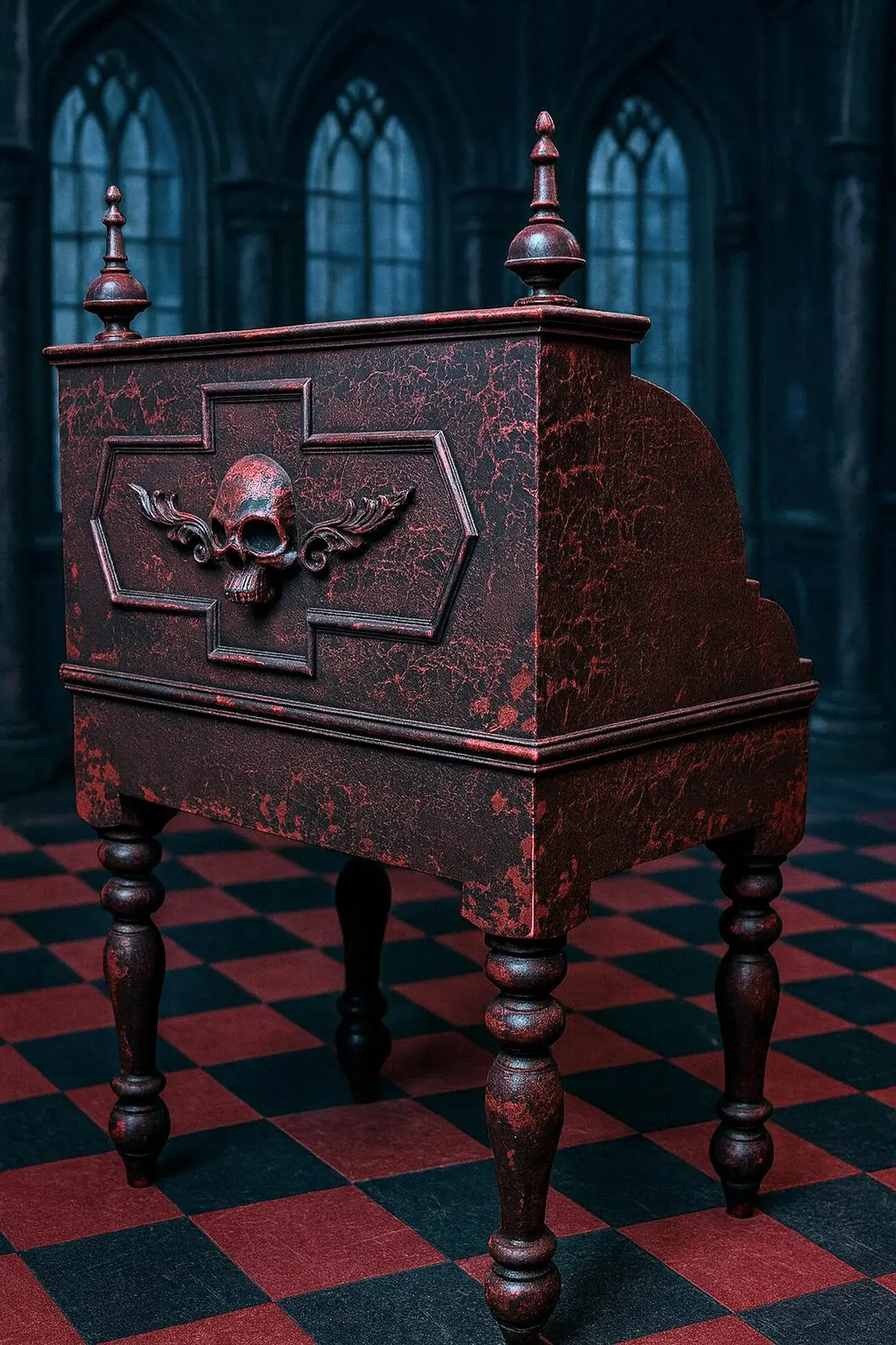 Wednesday Addams Inspired Gothic Writing Desk – Handcrafted Nevermore Academy
