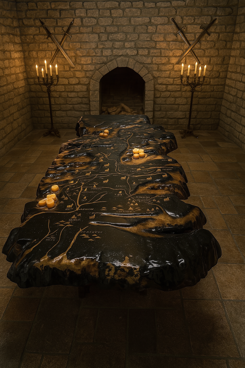 Thumbnail: Game of Thrones Dragonstone War Table Replica – Glowing with Fire | Handcrafted