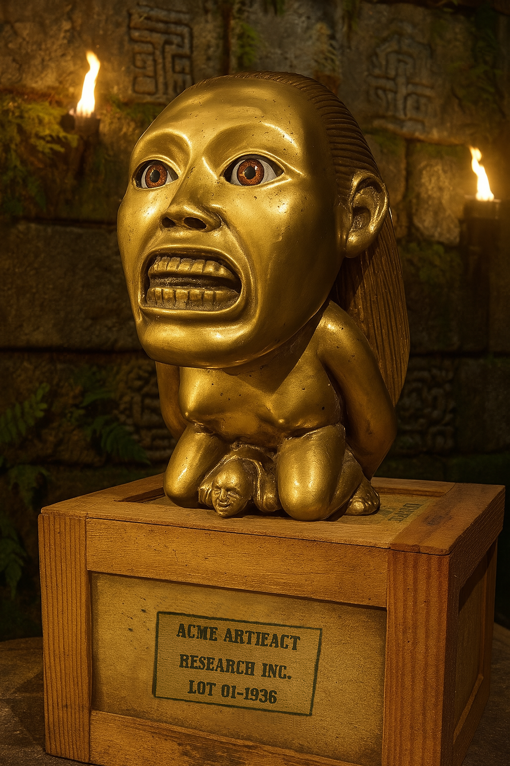 Indiana Jones Raiders of the Lost Ark Golden Fertility Idol – Weathered Version