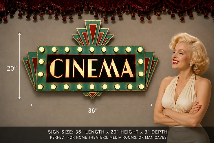 home theater cinema marquee sign custom themed room construction