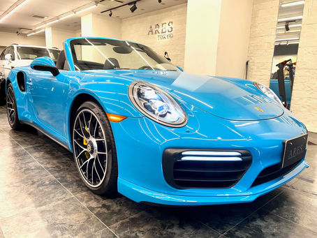 《入庫車両》2017モデル ポルシェ911ターボSカブリオレ/マイアミブルー8,000㎞