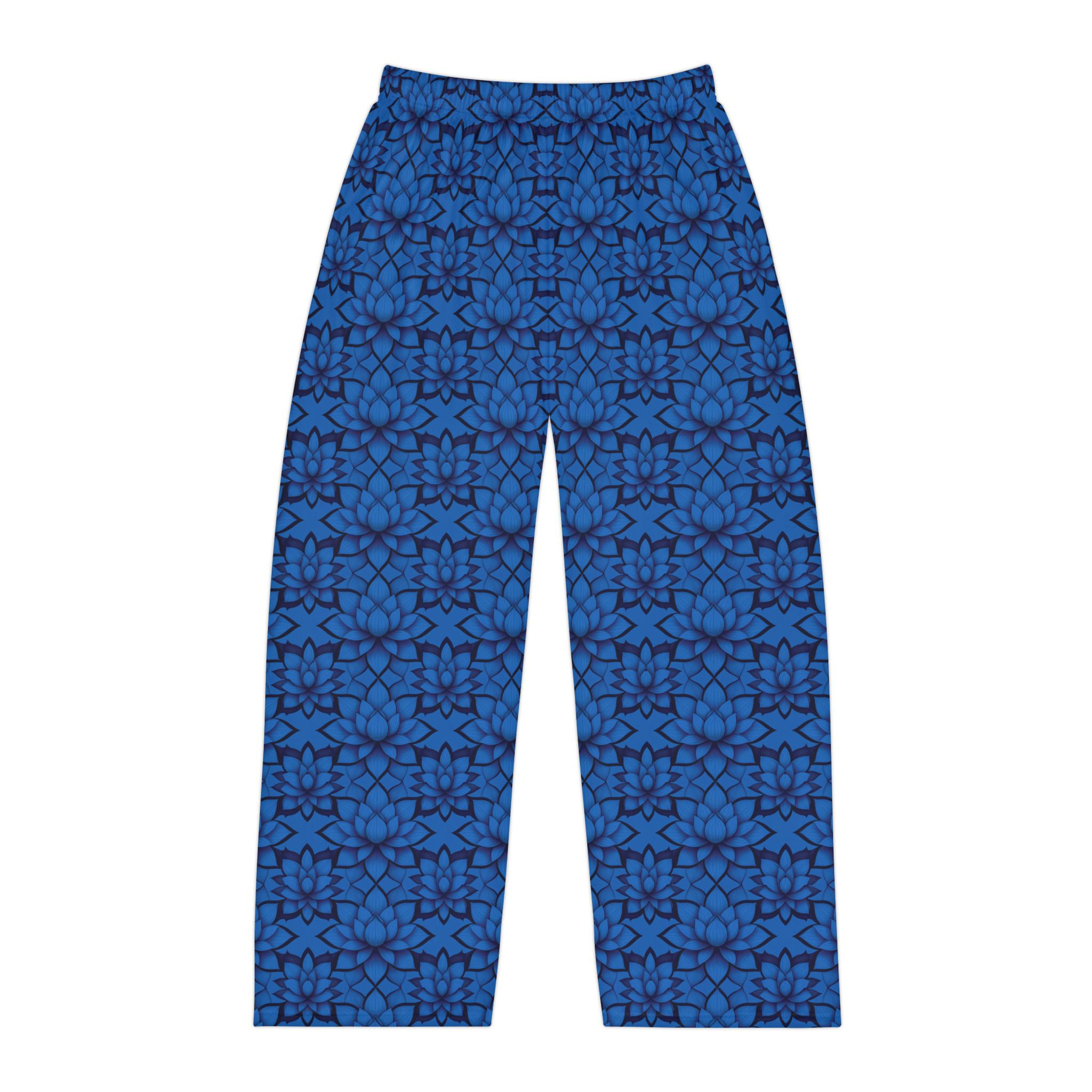 Men's Cozy Pajama Pants | Blue Patterned Lounge Pants | Comfortable Nightwear