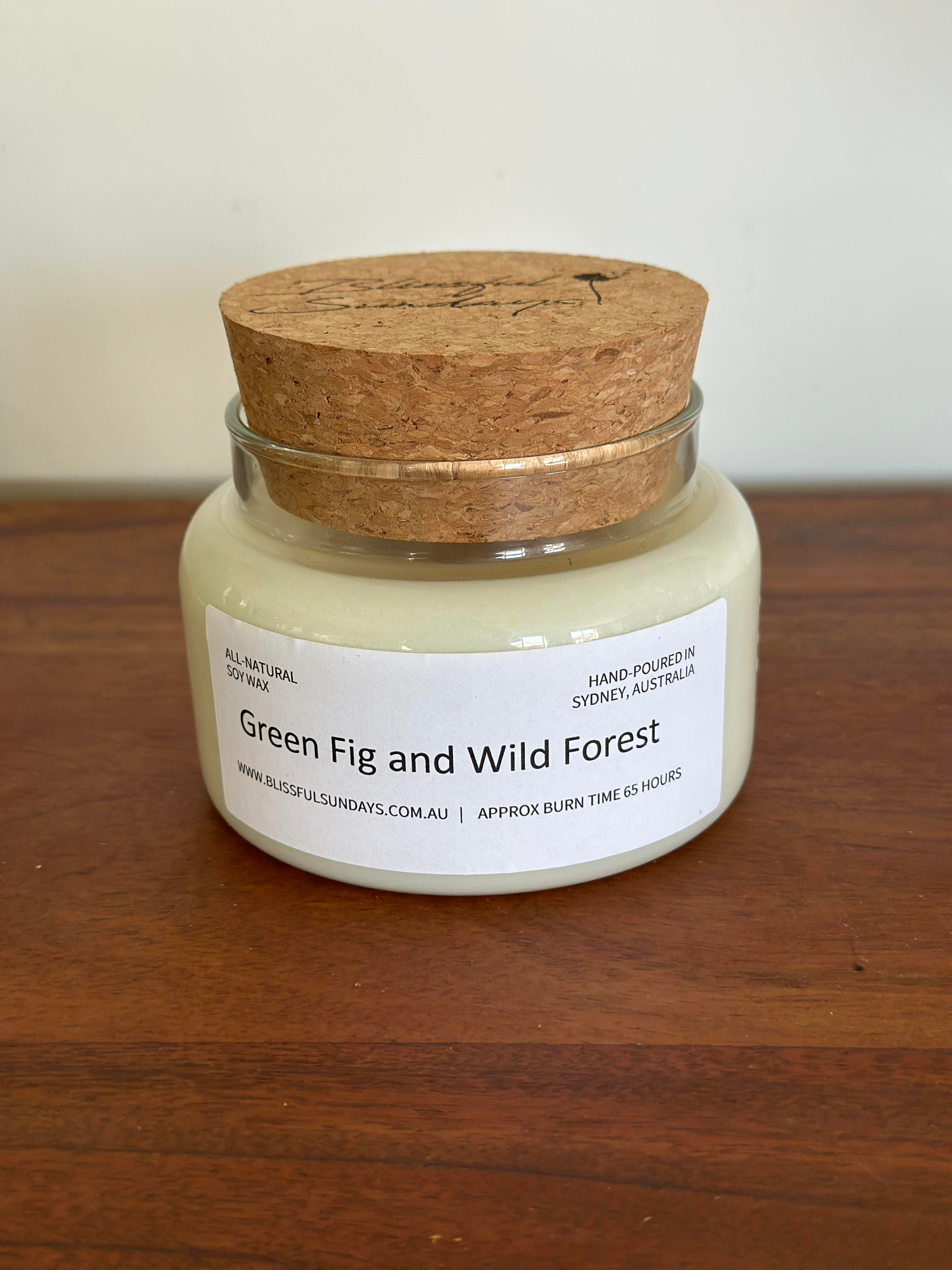 Green Fig and Wild Forest Apothecary Jar Soy Candle