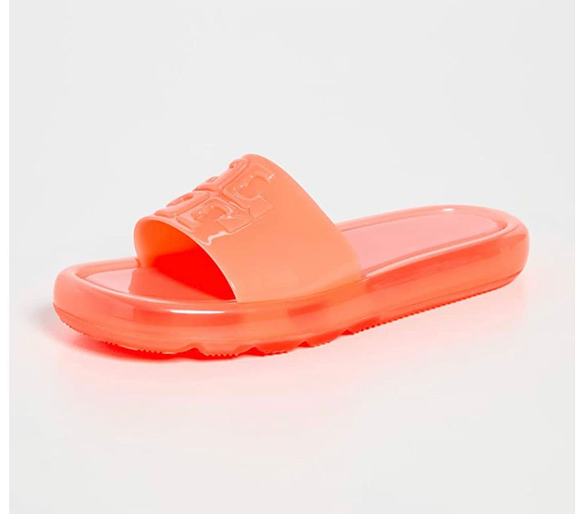orange slide sandals