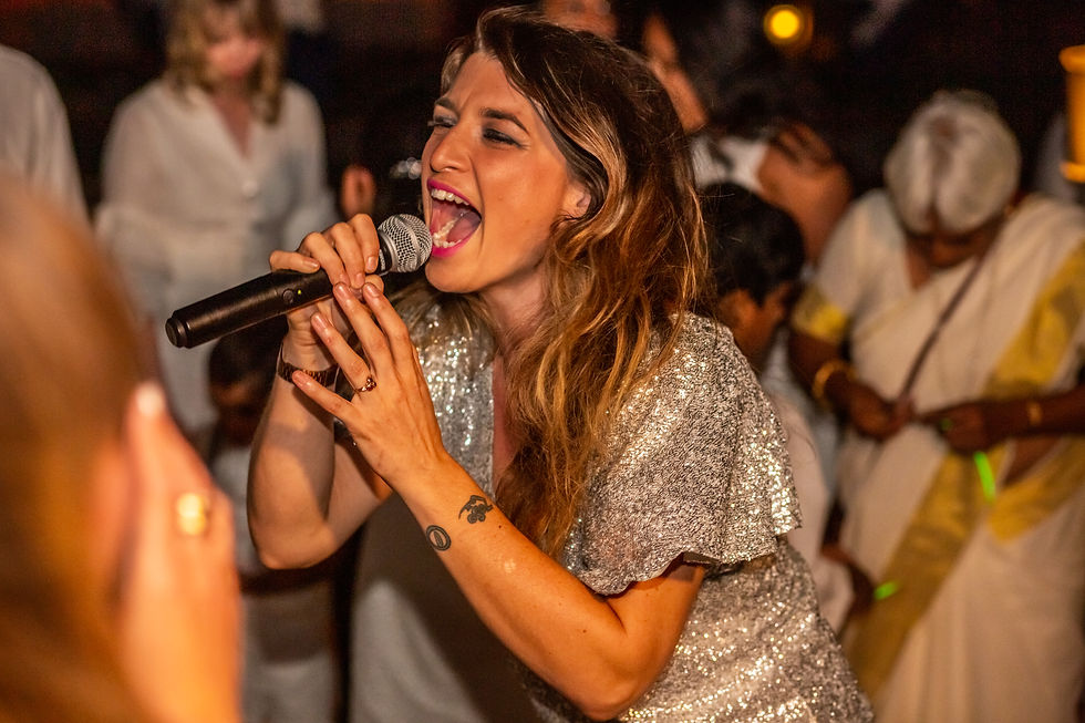 Commanding the stage at Gecko Beach Club, Formentera