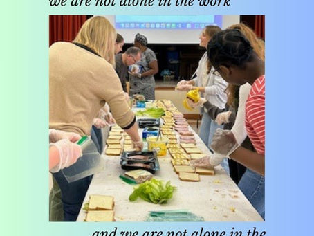 Confirmation students making food for Centre 507