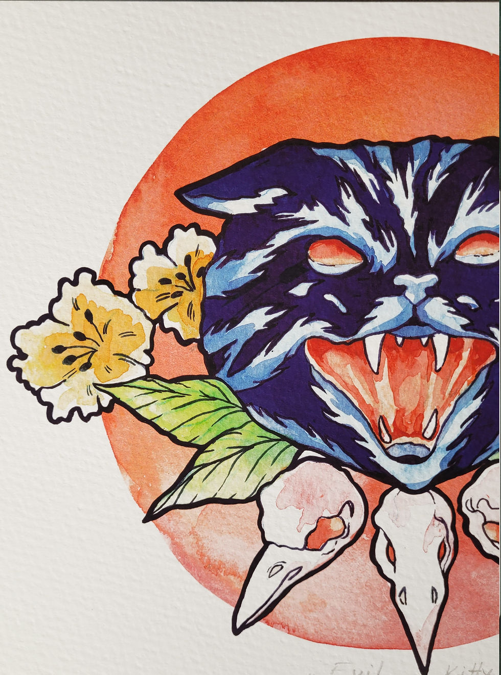 Miniatyrbilde: "Evil Kitty" A4-A3 Print