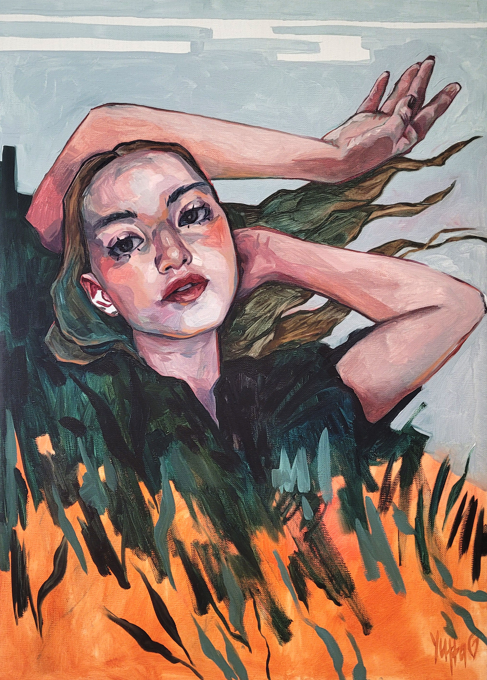 Original "Tall Grass" Oil Painting 50x70cm