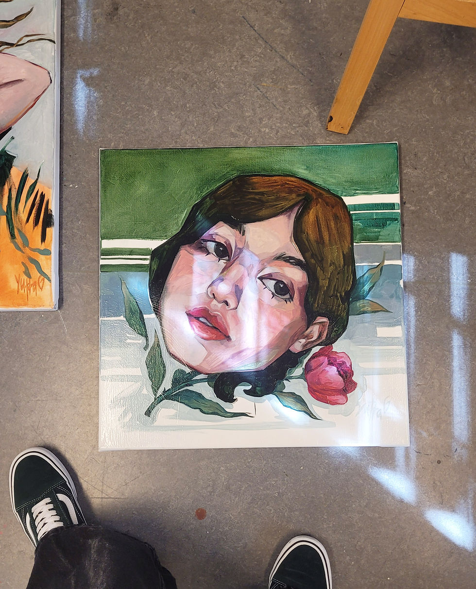 Miniatyrbilde: Original "Float" Oil Painting 50x50cm