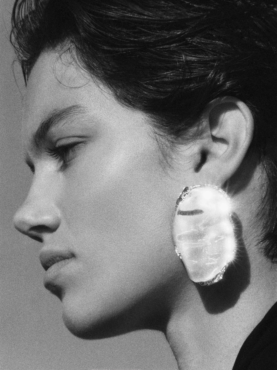 earring, statement earring, broken edge earring, silver earring, yanjiangstudio,yanjiang