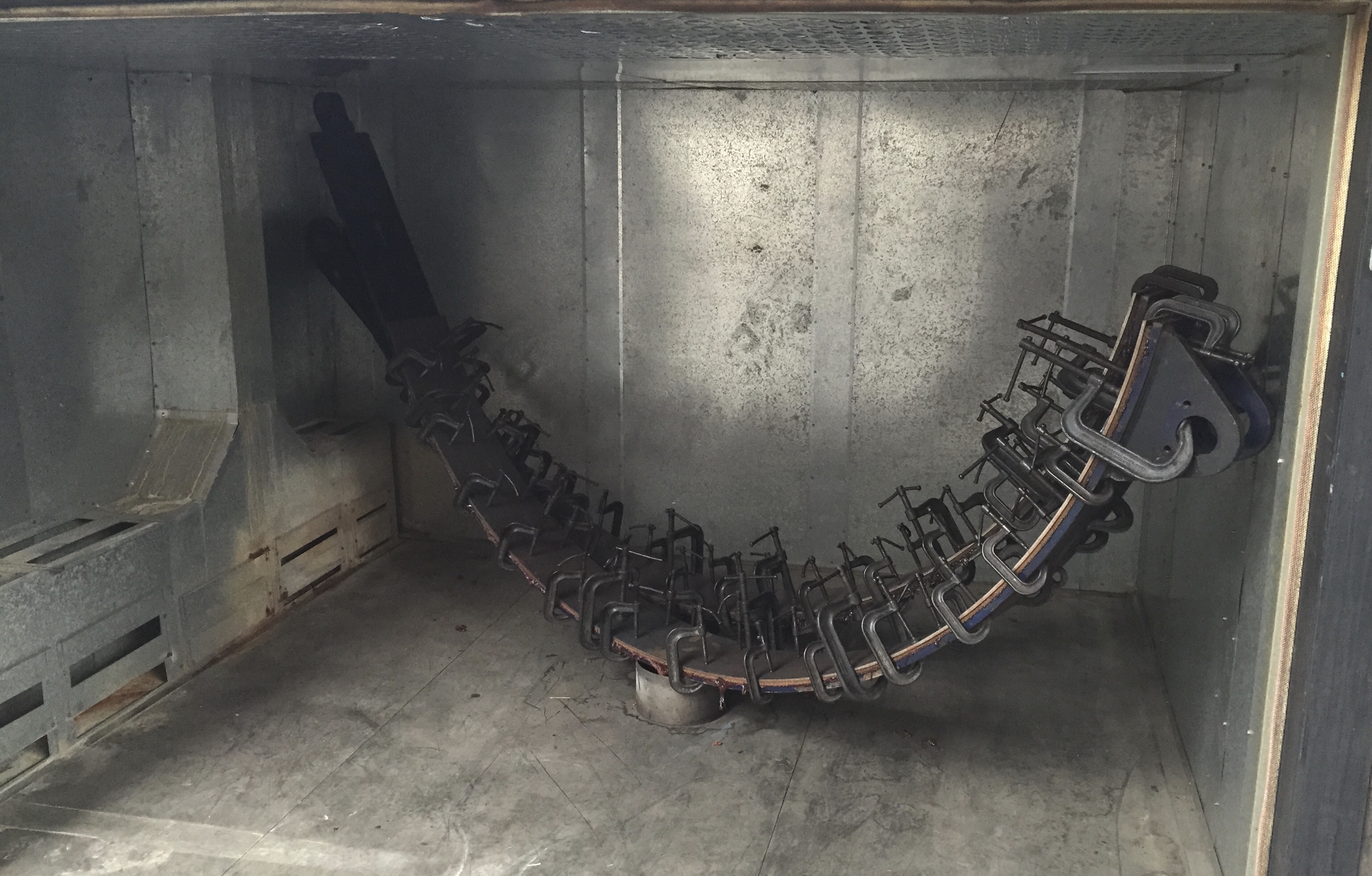 Large winch bands being bonded