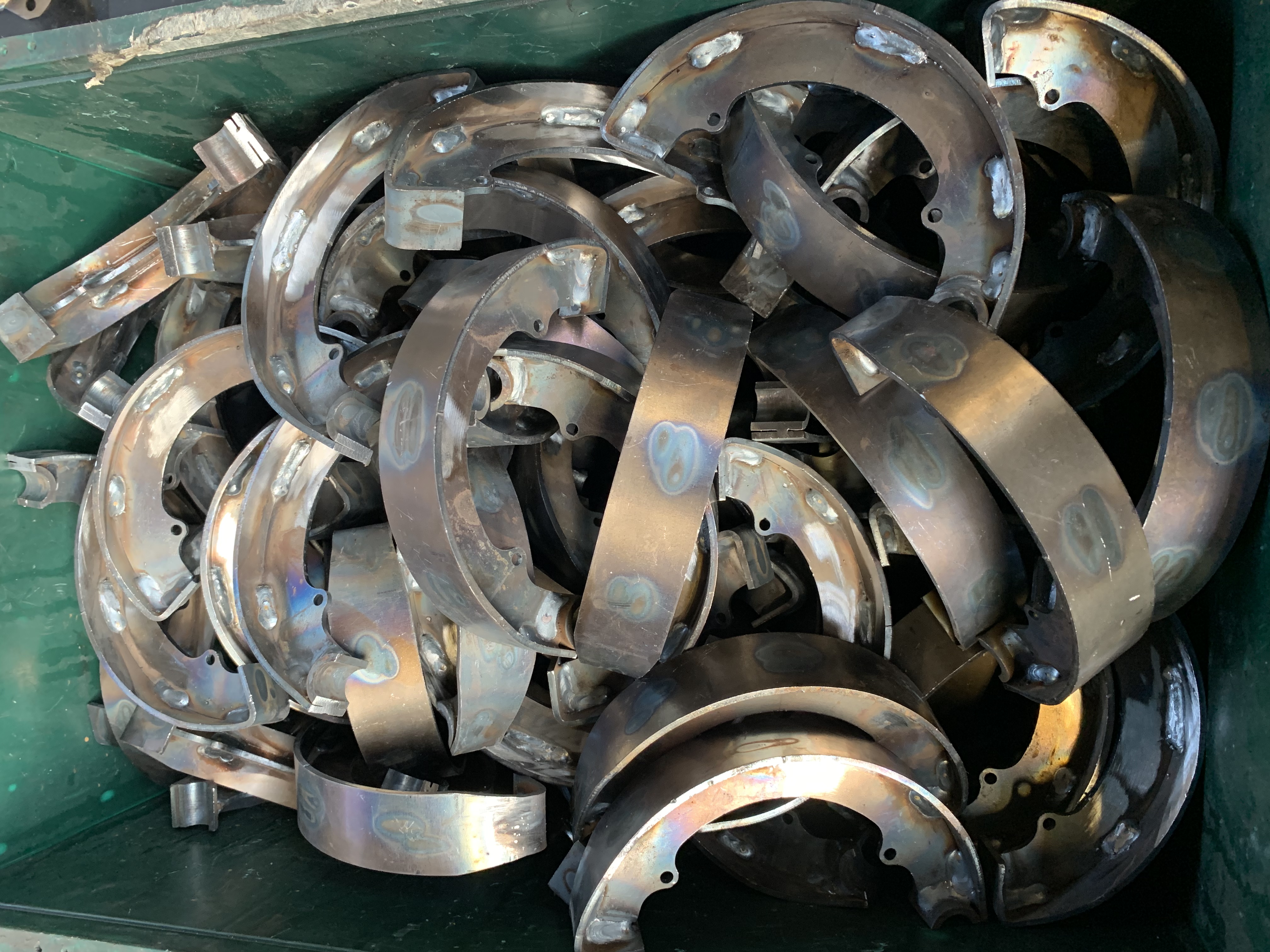 Brake shoes ready to be lined