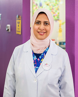 Dr. Eman Ghoneim, pediatric dentist at Tooth Berry Kids Dental, Carmichael, CA.