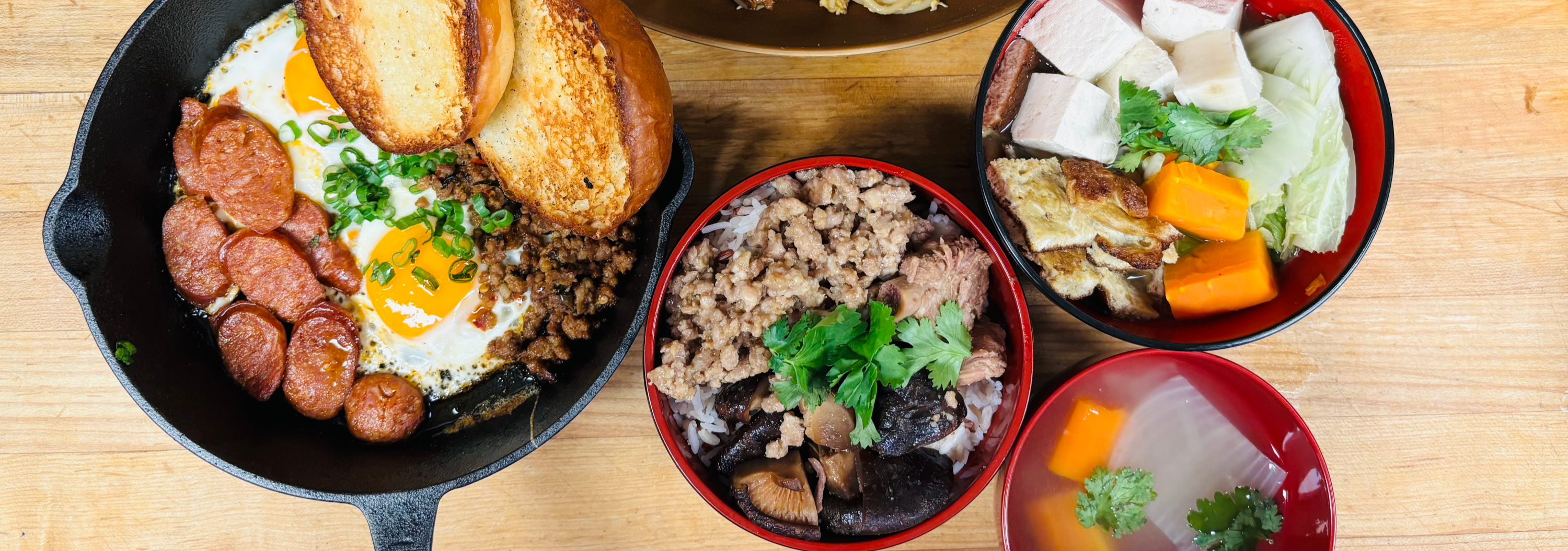 Arranged Food and Objects