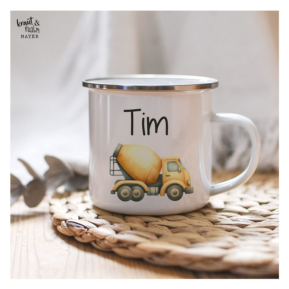 Miniaturbild: Emailletasse Fahrzeuge