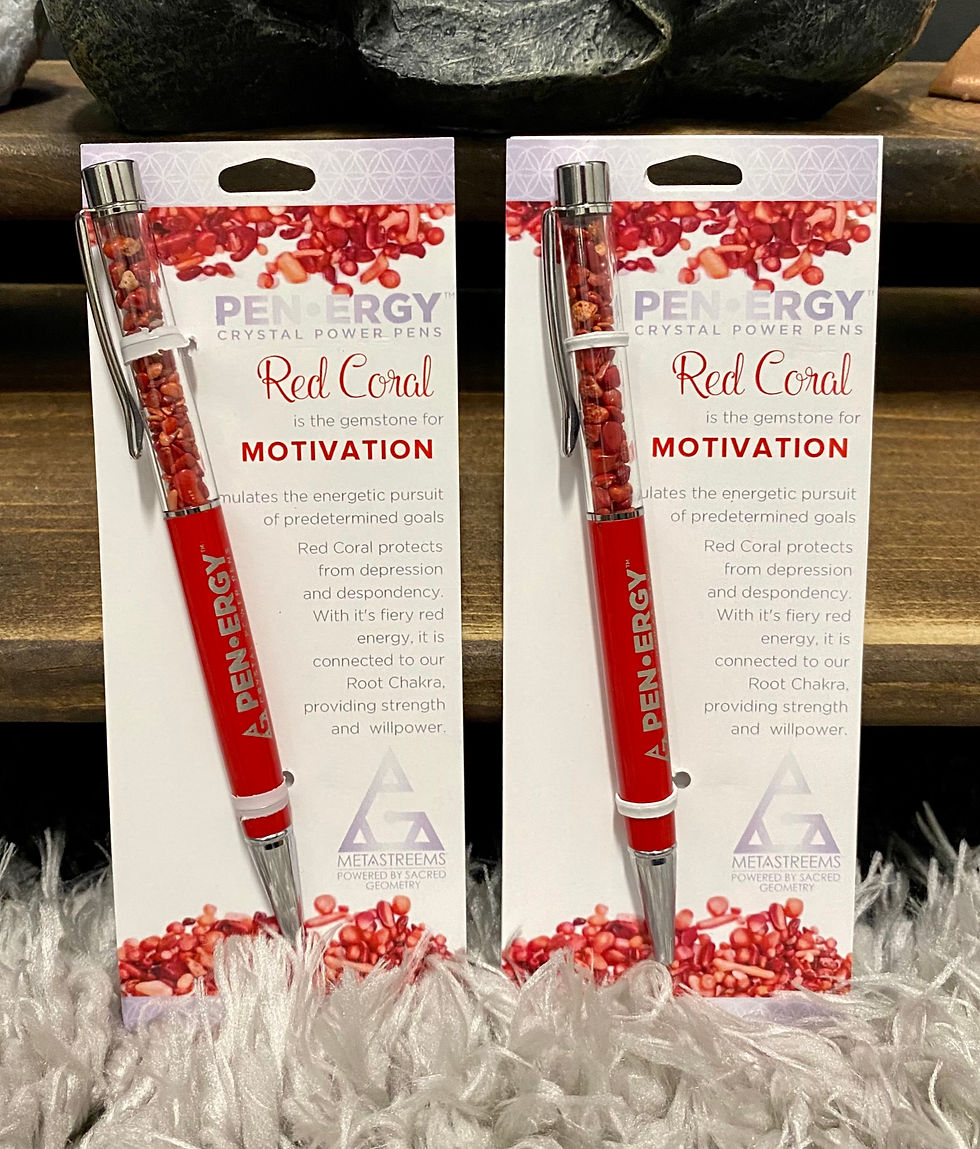 Red Coral Pen-Ergy Crystal Power Pen - Motivation
