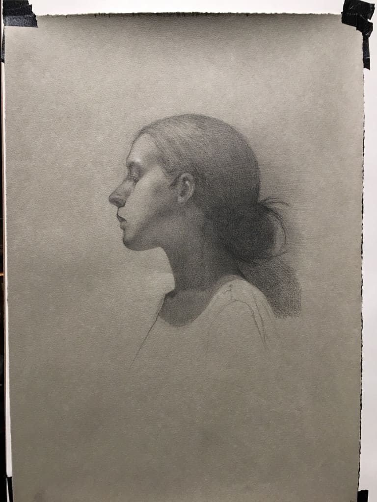 Portrait d’une jeune fille - Nadine Bourgeois Artiste Peintre