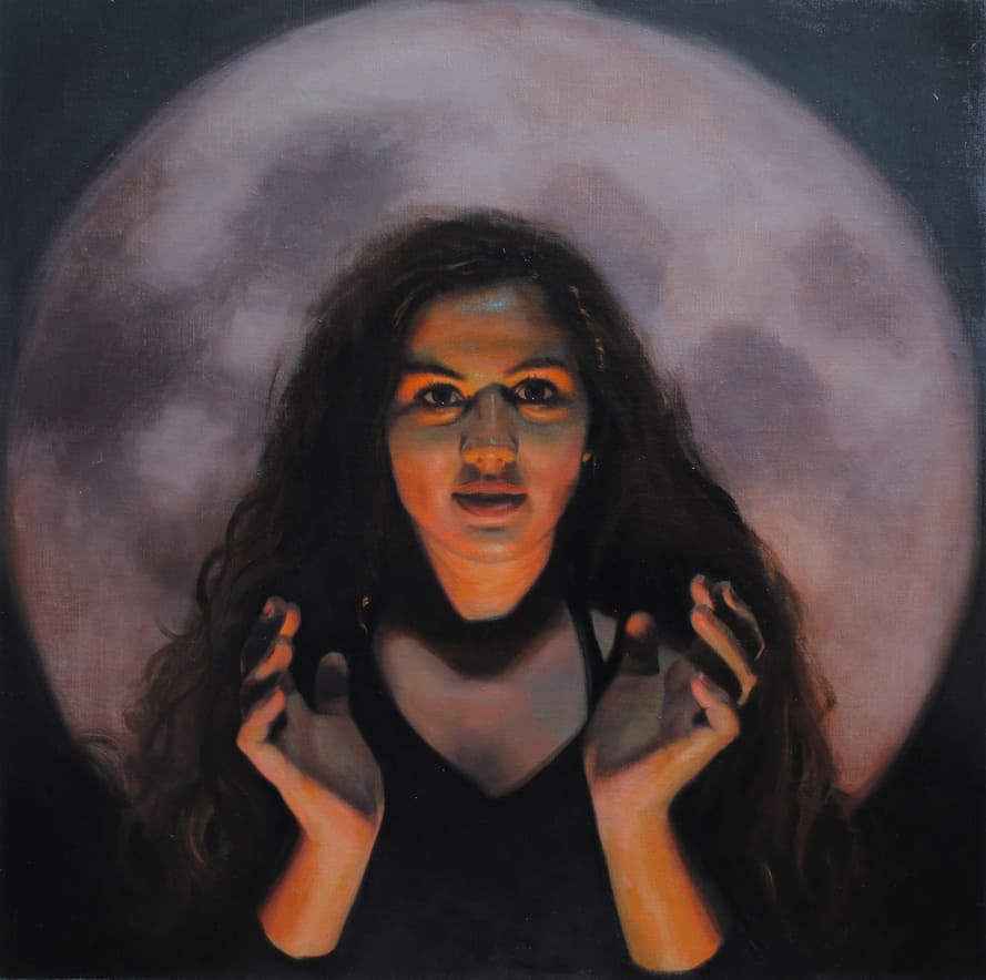 Fannie à la lune - Nadine Bourgeois Artiste Peintre