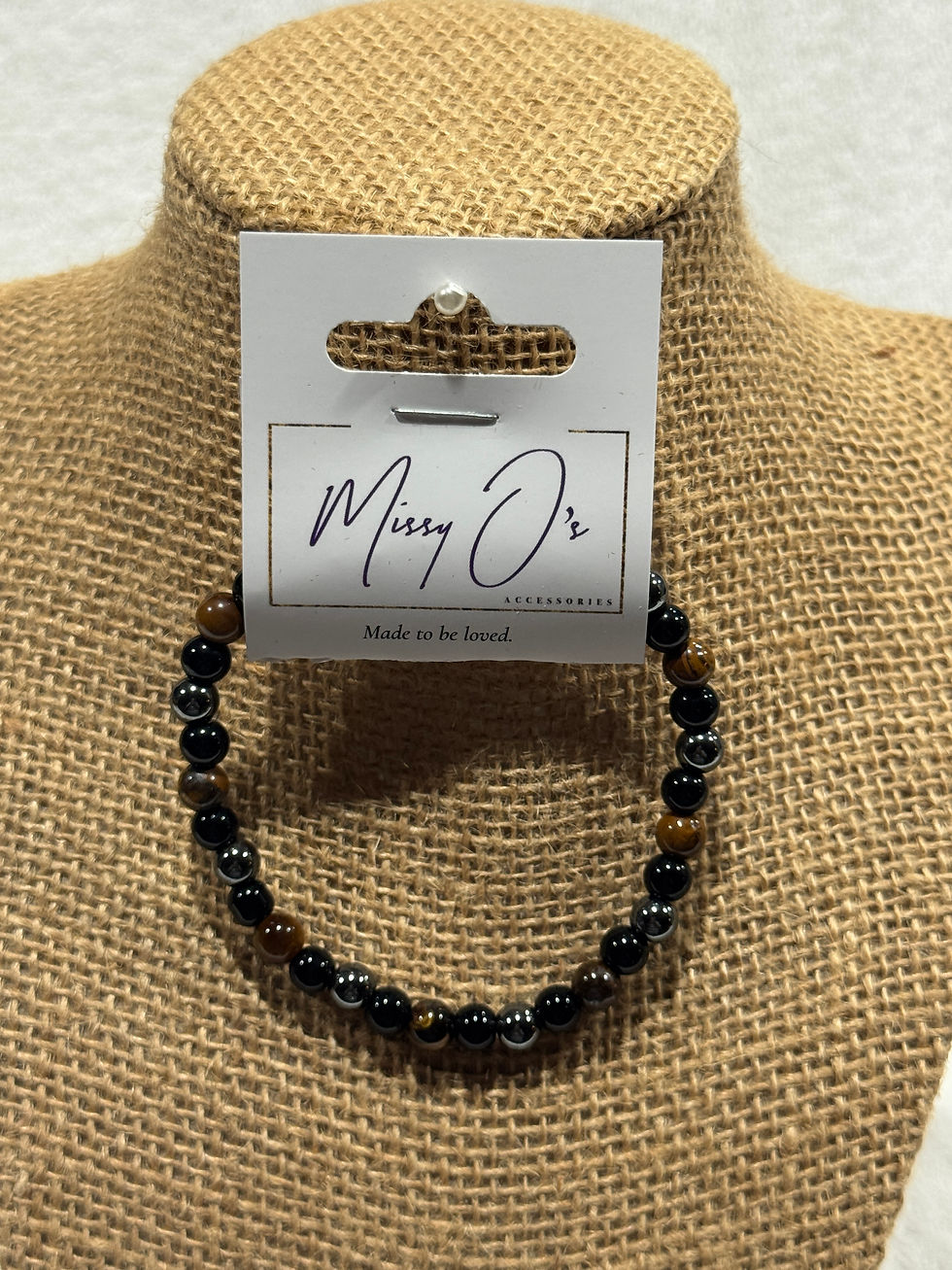 Black & brown elastic bracelet