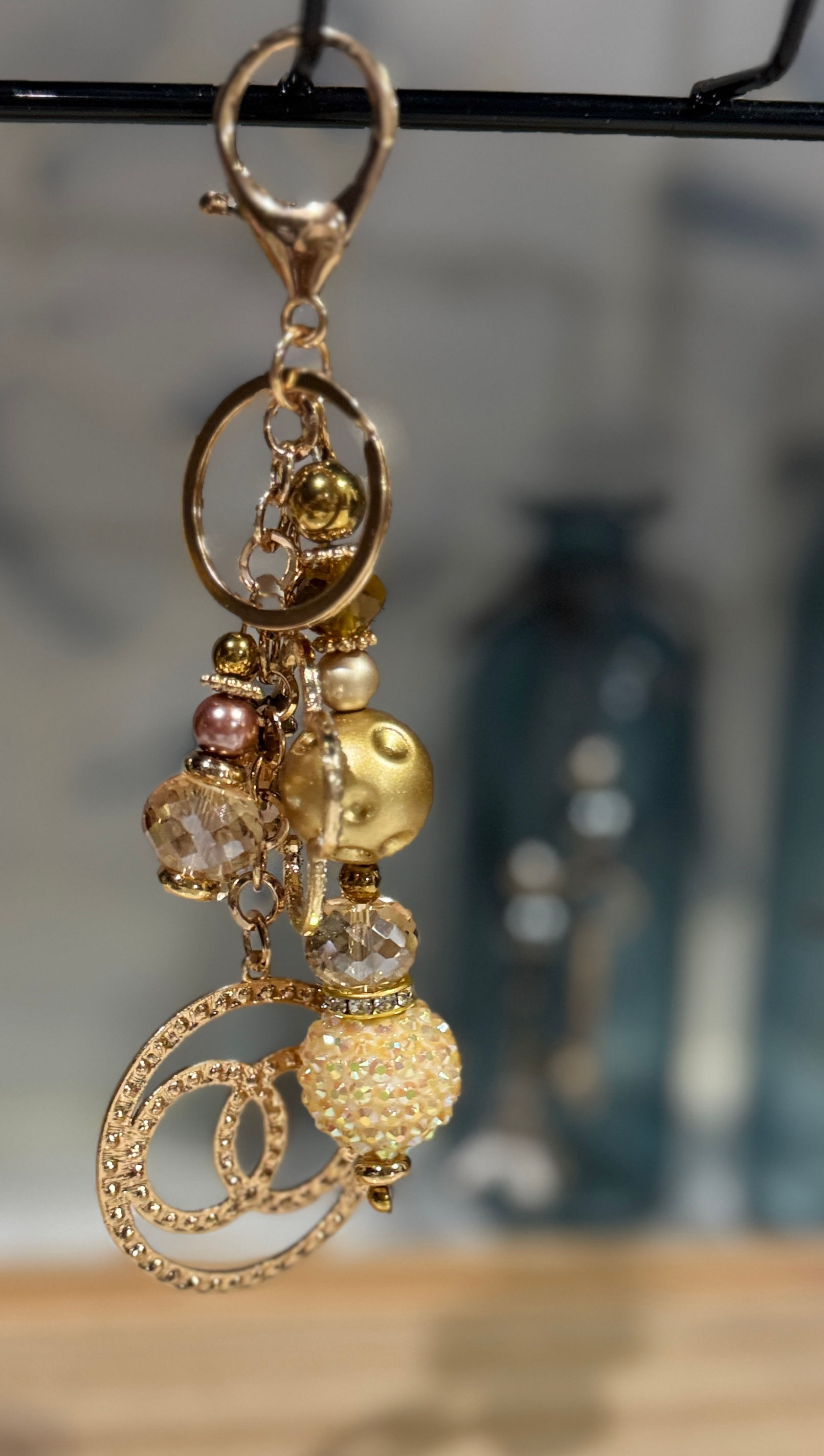 Gold Brown Bag Charm / Key Charm