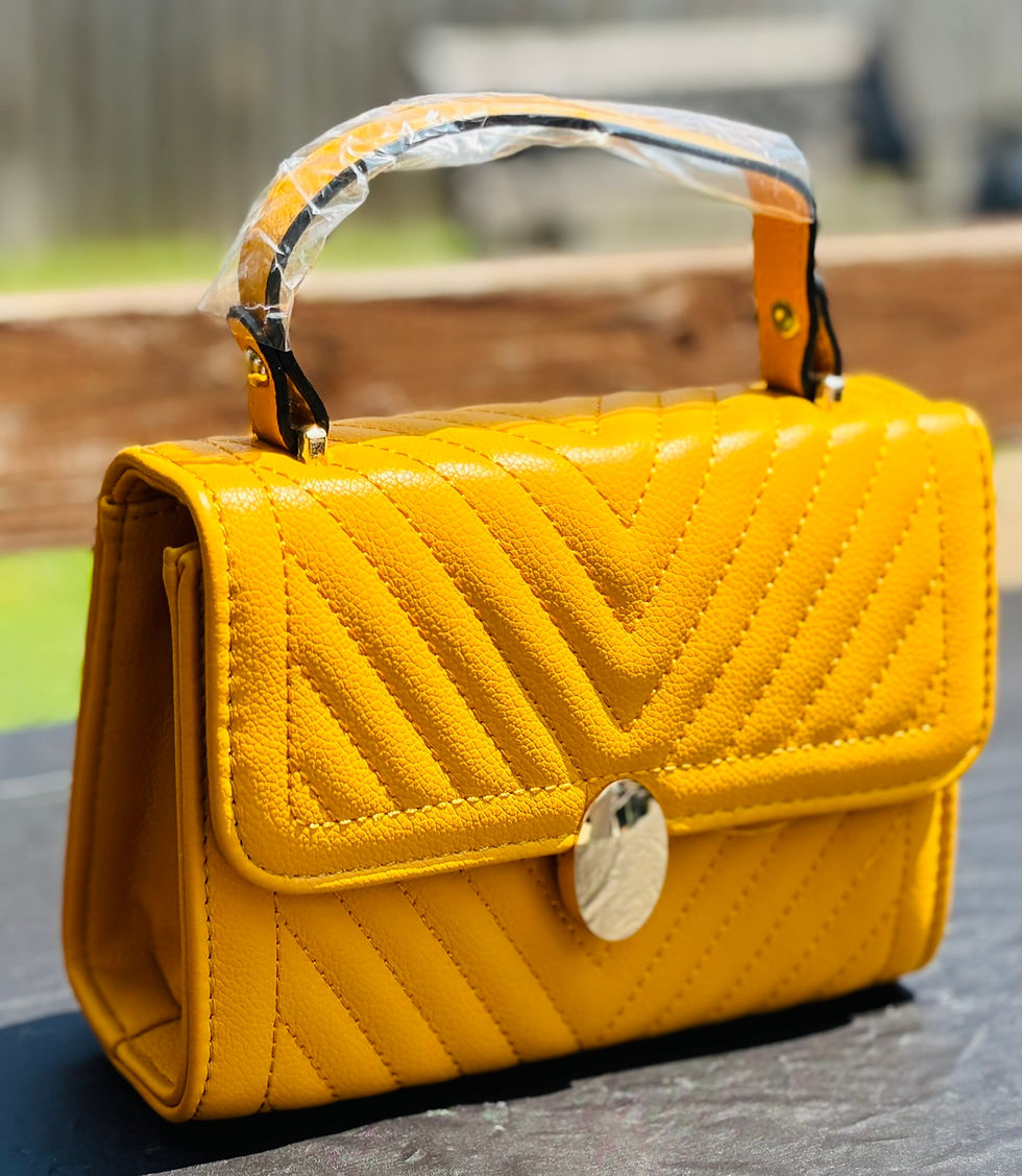 Thumbnail: Yellow handbag purse wallet set
