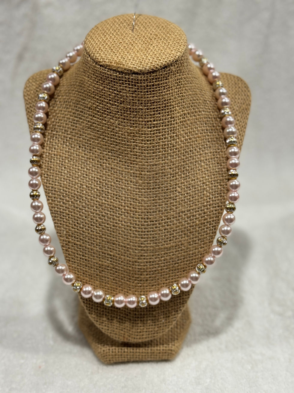 Light pink & golden-brown necklace
