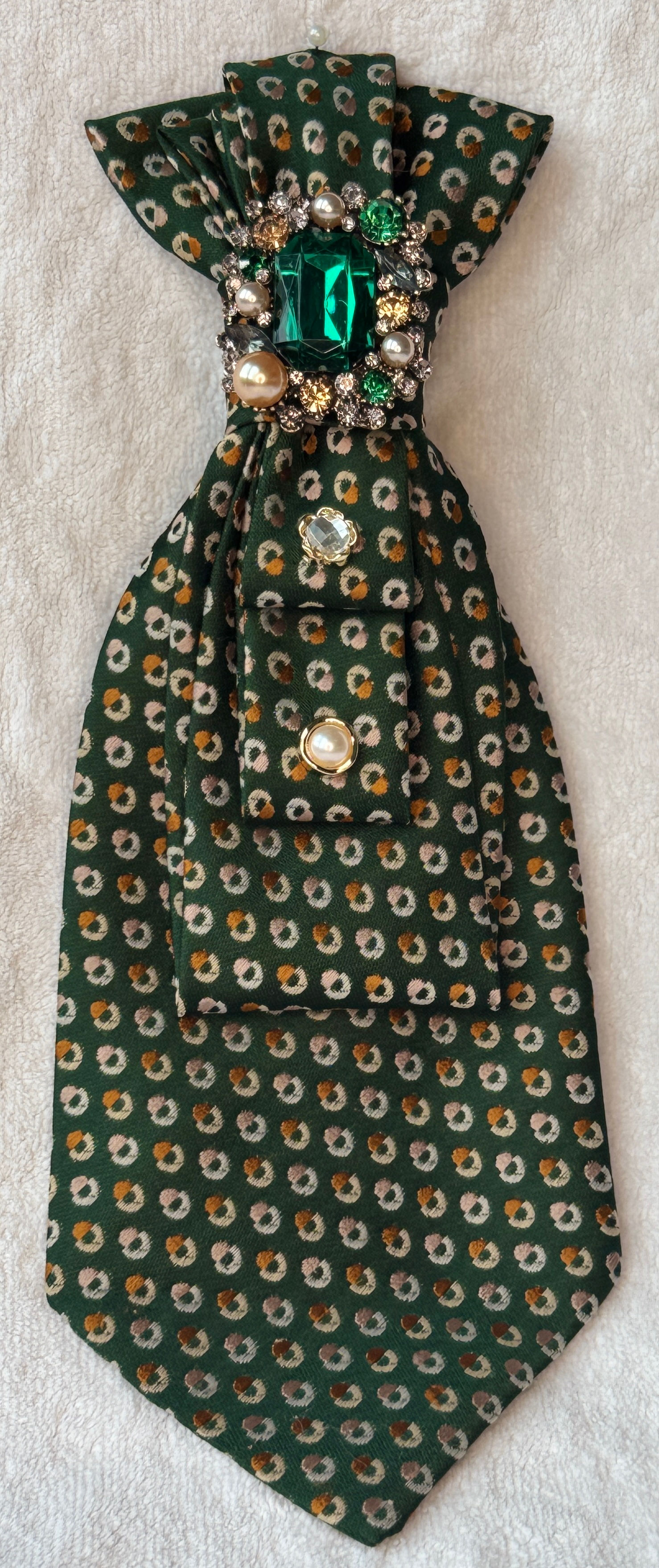 Dark Green Tie w/ Circles