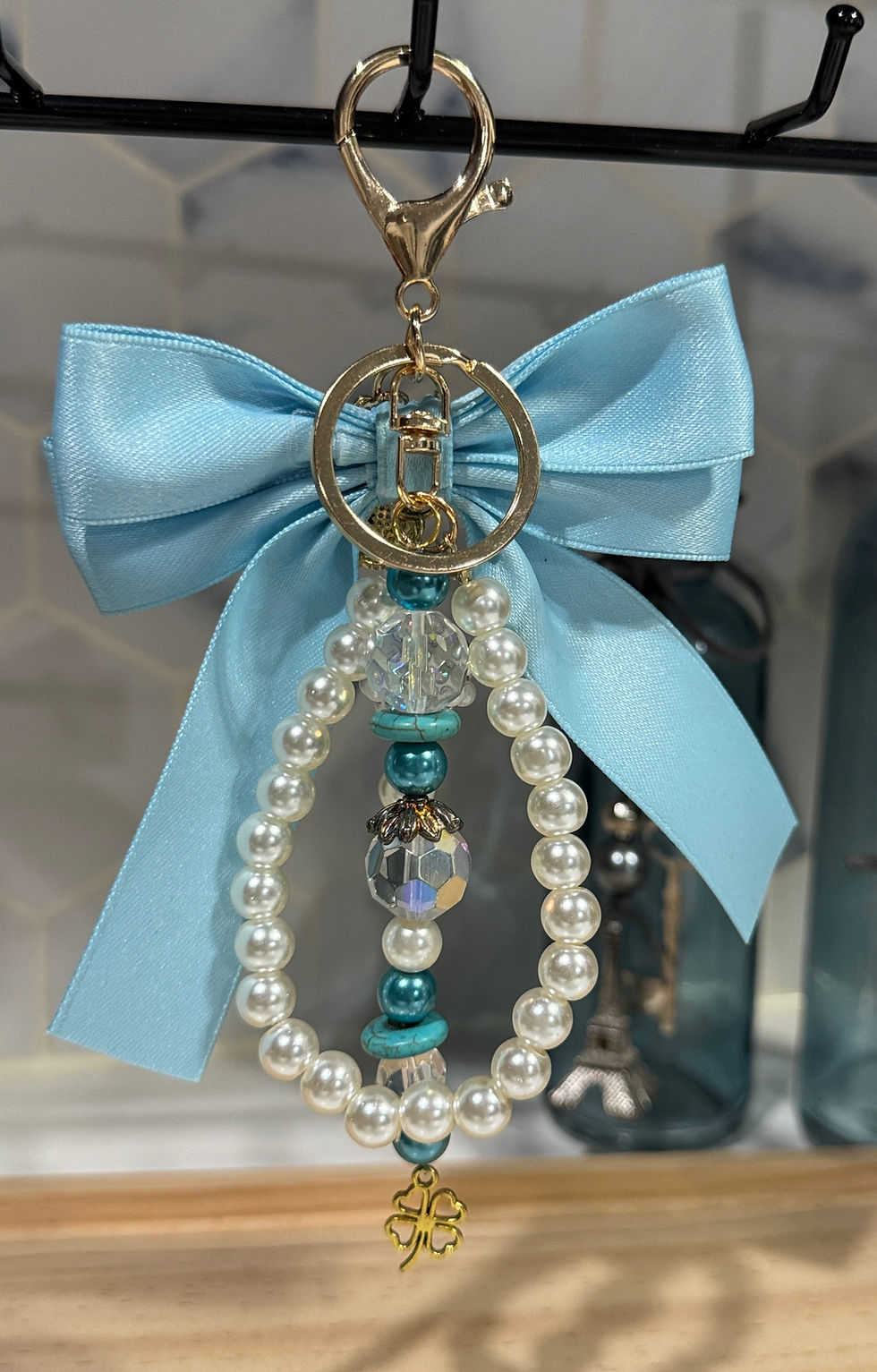 Thumbnail: Blue Bow Bag Charm / Key Charm