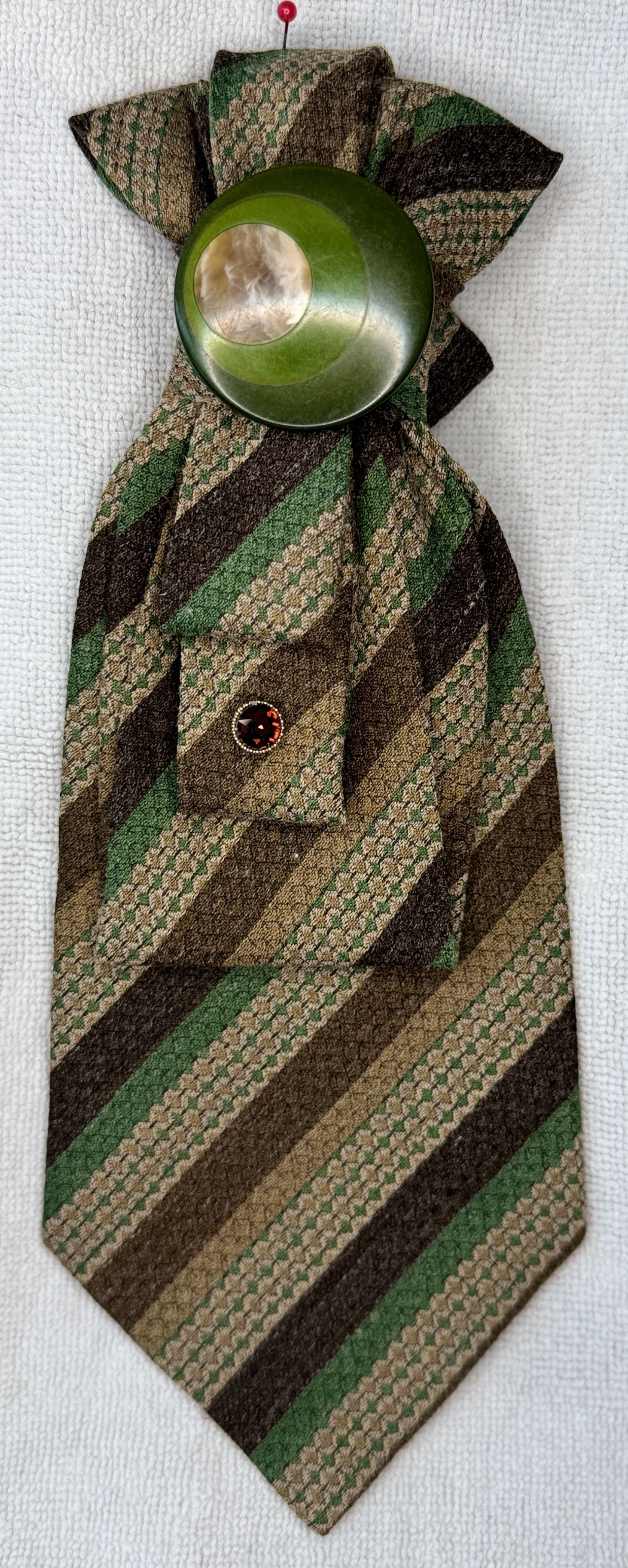 Brown Green Vintage Tie