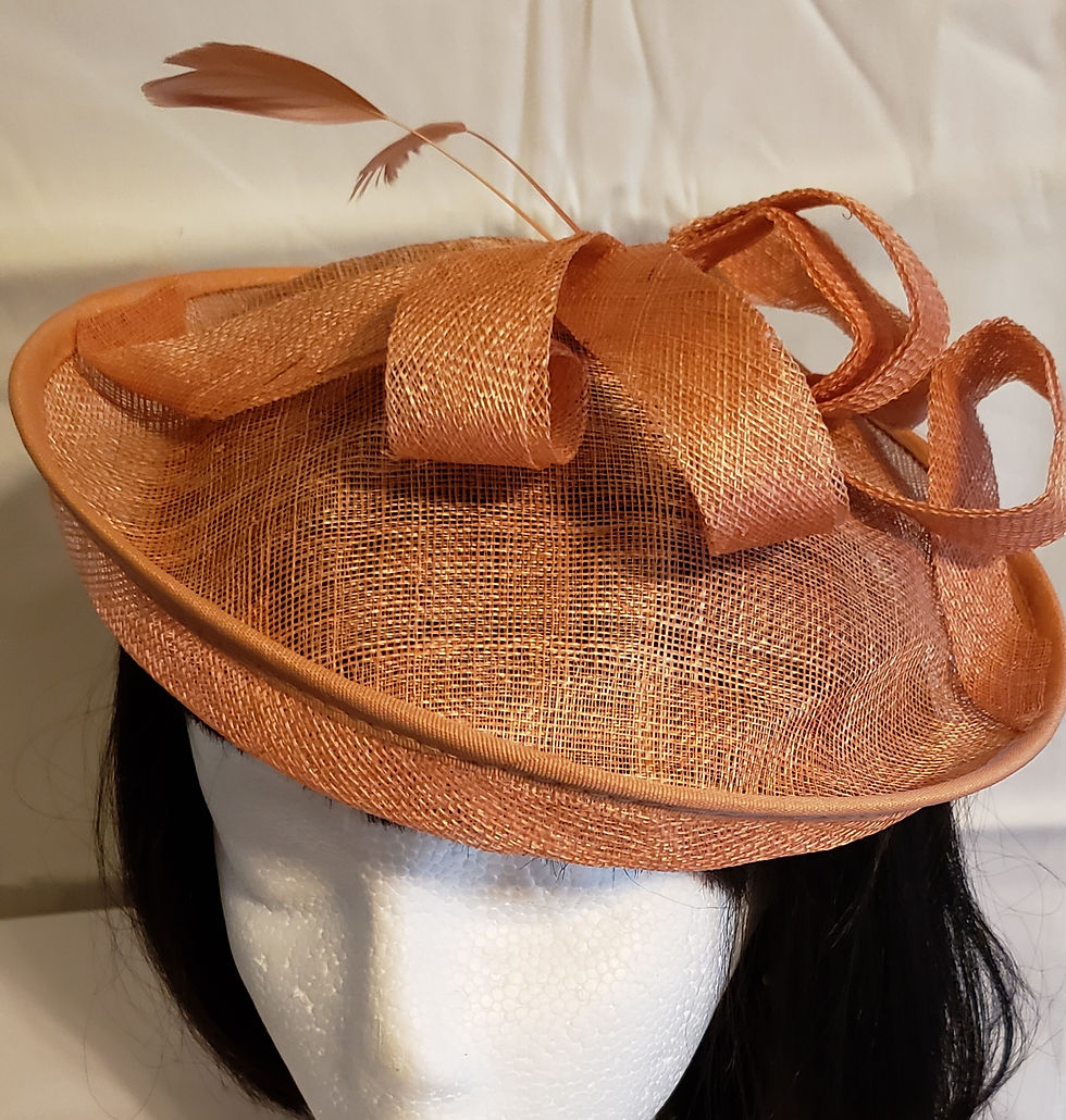 Brown fascinator w/ bows feathers