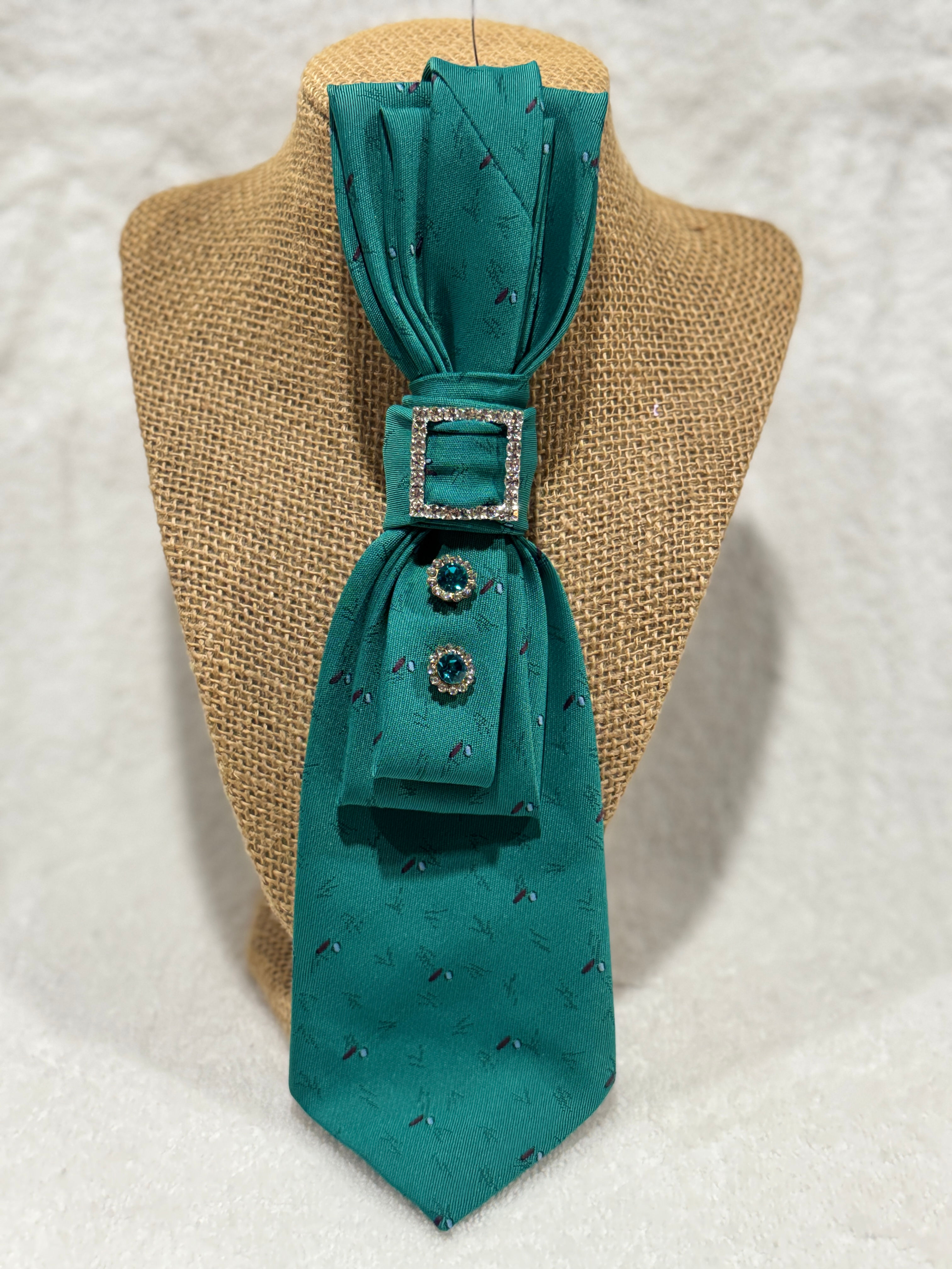 Green tie w/ embellishments