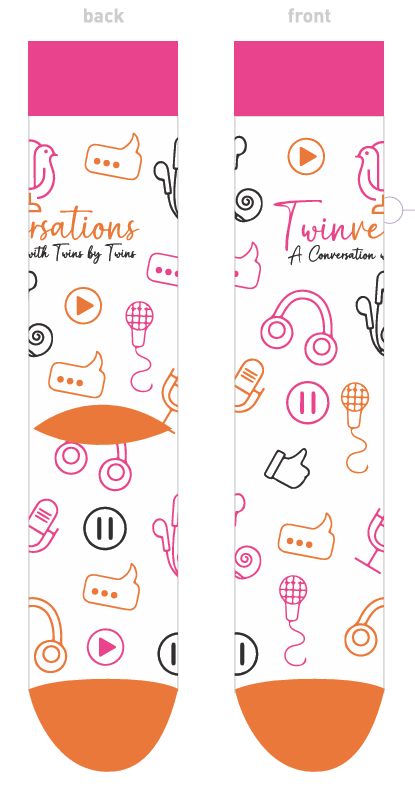 Twinversations Podcast Crew-Style Socks
