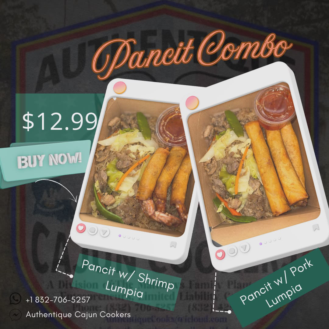 #105 Combo — Pancit, Spicy Pork Lumpia (3 pcs) — $12.99