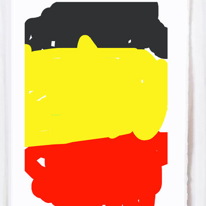 c'est un drapeau de la belgique que represente cette estampe d'Olivier ROCHEAU.