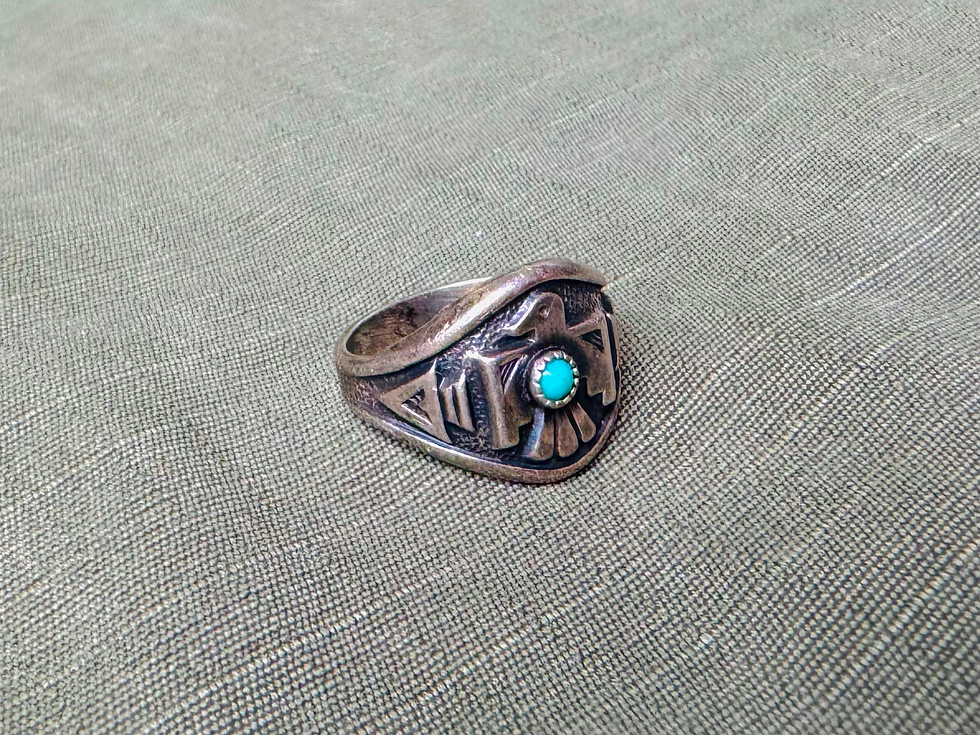 Thumbnail: Vintage Turquoise Thunderbird Ring 