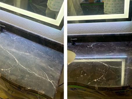 Restoring The Shine To A Black Marble Vanity