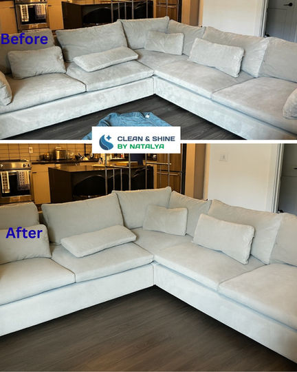Before and after sectional sofa cleaning in Phoenix AZ