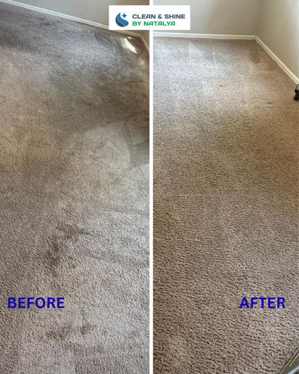 Before and after carpet cleaning with pet stain removal in Phoenix AZ
