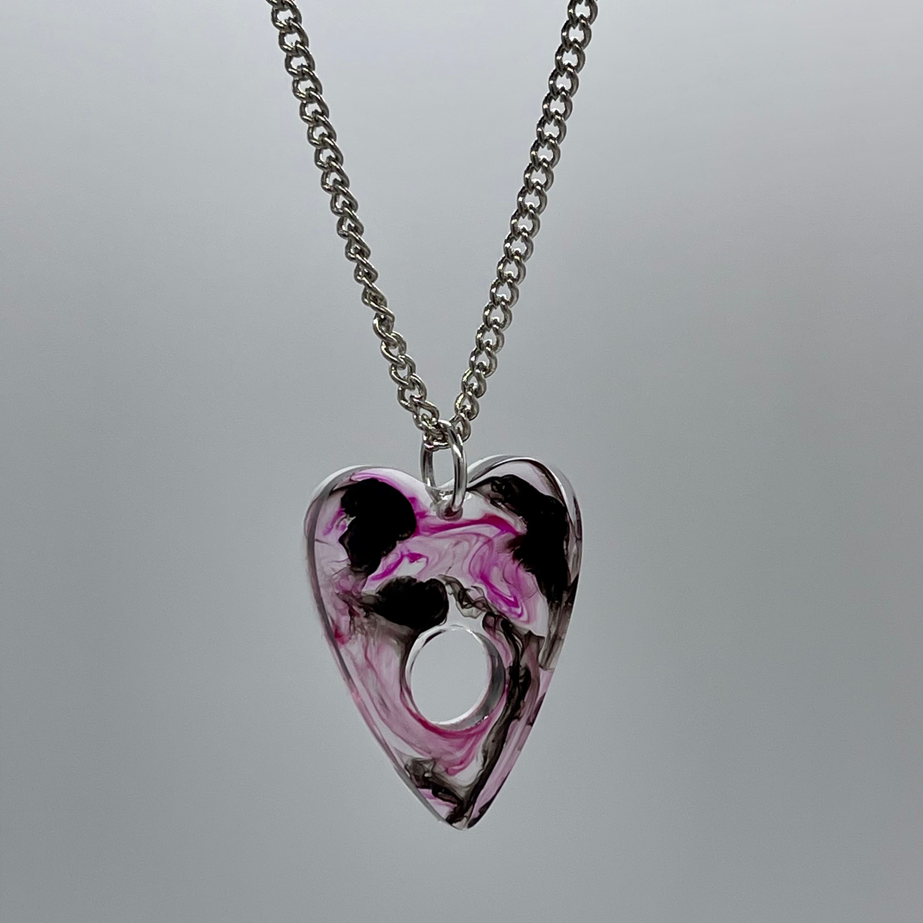 Pink & Black Planchette Necklace