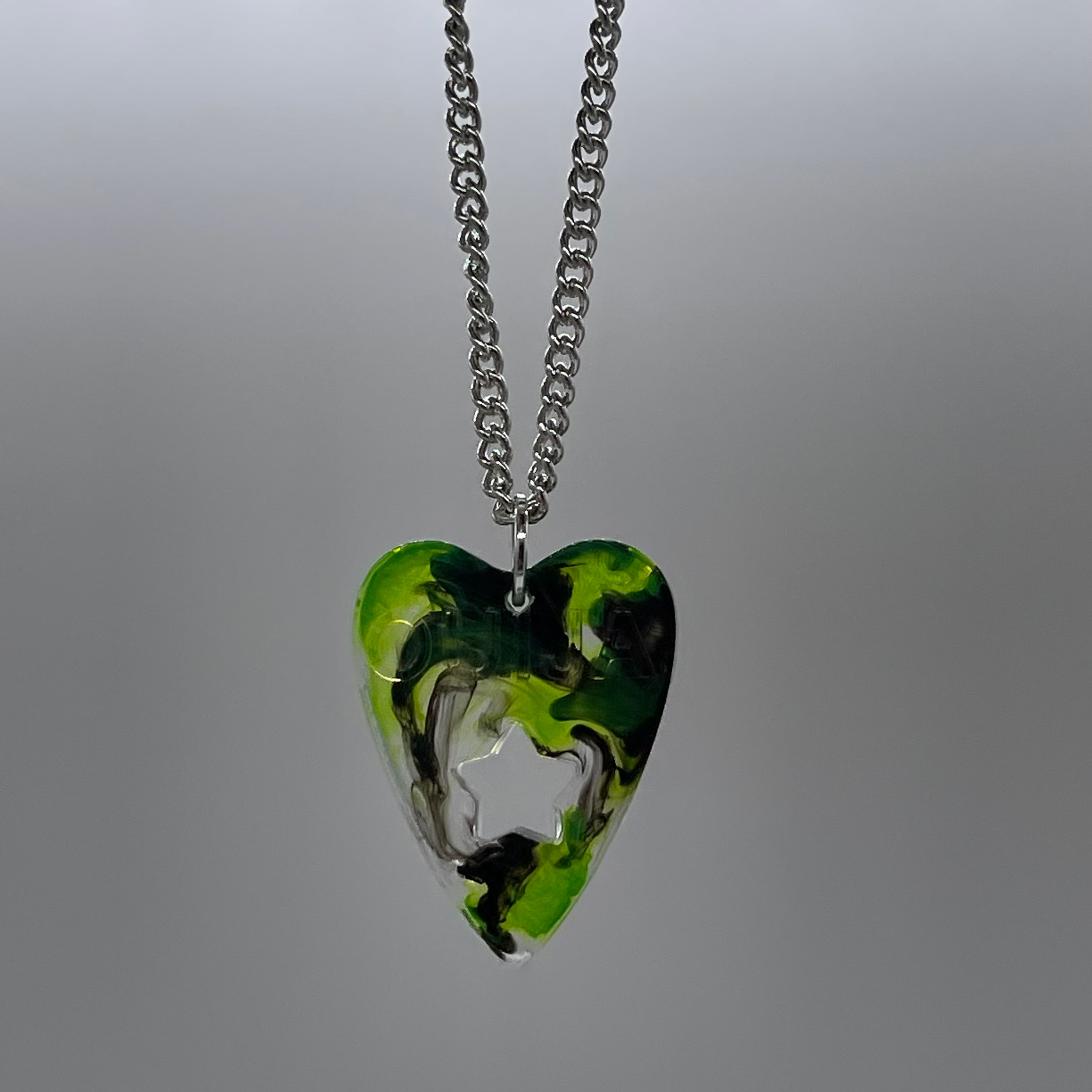 Black & Green Star Necklace
