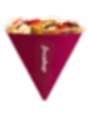 a paper cup with natural yogurt