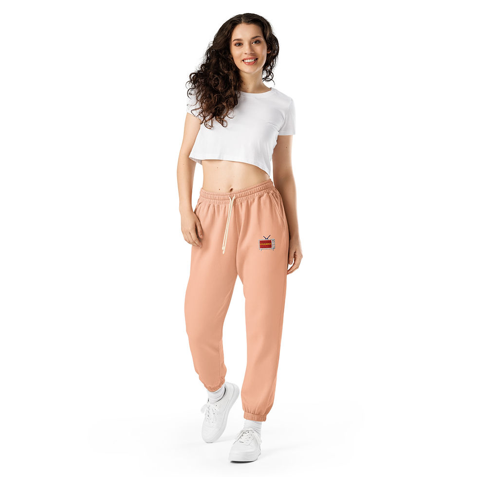 Thumbnail: Tvocracy Embroidered Unisex Sweatpants Cotton 