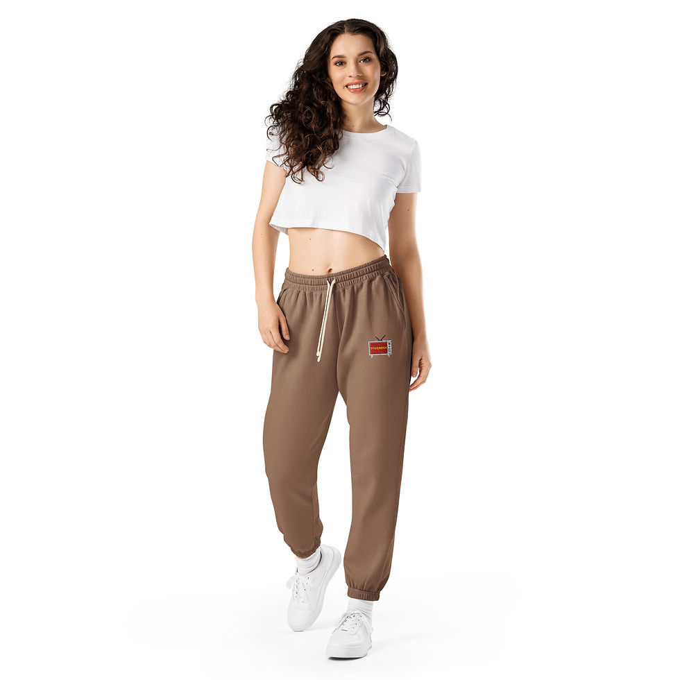 Thumbnail: Tvocracy Embroidered Unisex Sweatpants Cotton 